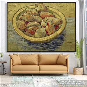 Tranh tĩnh vật hoa quả sơn dầu trang trí bếp