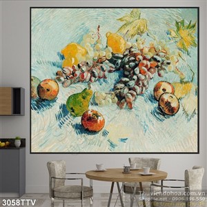 Tranh tĩnh vật hoa quả sơn dầu độc đáo