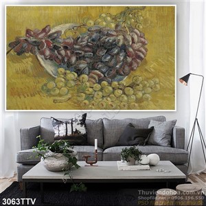 Tranh tĩnh vật hoa quả sơn dầu trang trí tường đẹp