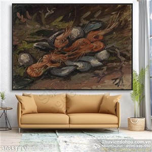 Tranh tĩnh vật hoa quả sơn dầu treo tường đẹp