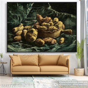 Tranh tĩnh vật hoa quả sơn dầu trang trí bếp