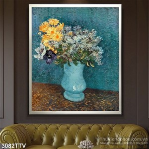 Tranh tĩnh vật hoa quả sơn dầu trang trí phòng ngủ