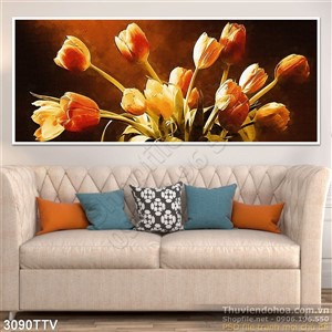 Tranh tĩnh vật hoa quả sơn dầu treo tường phòng khách