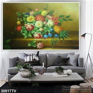 Tranh tĩnh vật hoa quả sơn dầu nghệ thuật đẹp