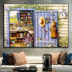 Tranh tĩnh vật hoa quả sơn dầu trang trí tường đẹp