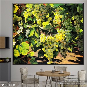 Tranh tĩnh vật hoa quả sơn dầu treo tường đẹp