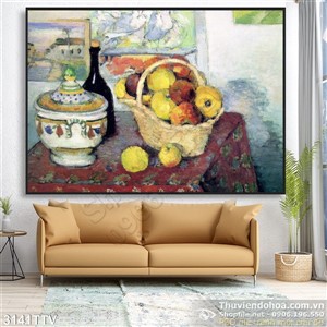 Tranh tĩnh vật hoa quả sơn dầu trang trí phòng ăn