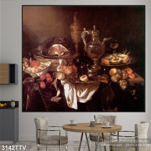 Tranh tĩnh vật hoa quả sơn dầu đẹp