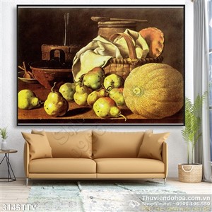 Tranh tĩnh vật hoa quả sơn dầu đẹp