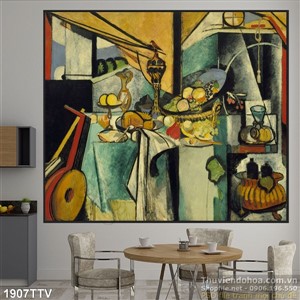 Tranh tĩnh vật hoa quả sơn dầu trang trí tường