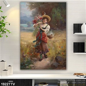 Tranh tĩnh vật hoa quả sơn dầu treo tường phòng khách