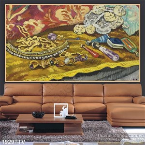 Tranh tĩnh vật hoa quả sơn dầu treo tường đẹp