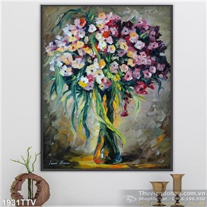 Tranh tĩnh vật hoa quả sơn dầu trang trí phòng khách