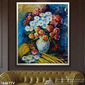 Tranh tĩnh vật hoa quả sơn dầu treo tường đẹp