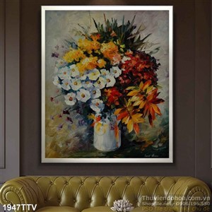 Tranh tĩnh vật hoa quả sơn dầu trang trí phòng ăn