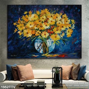 Tranh tĩnh vật hoa quả sơn dầu treo tường