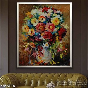 Tranh tĩnh vật hoa quả sơn dầu treo tường