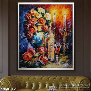 Tranh tĩnh vật hoa quả sơn dầu trang trí treo tường