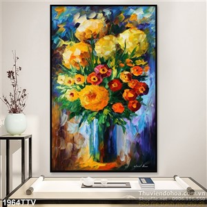 Tranh tĩnh vật hoa quả sơn dầu treo tường