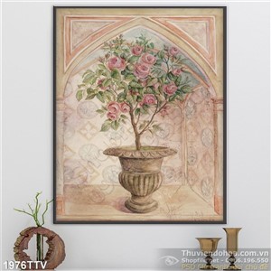 Tranh tĩnh vật hoa quả sơn dầu điêu khắc trang trí