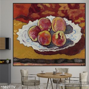Tranh tĩnh vật hoa quả sơn dầu trang trí