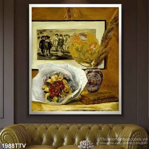 Tranh tĩnh vật hoa quả sơn dầu hiện đại