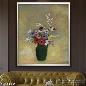 Tranh tĩnh vật hoa quả sơn dầu trang trí phòng ngủ