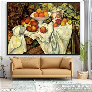 Tranh tĩnh vật hoa quả sơn dầu trang trí phòng ăn