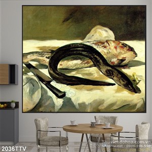 Tranh tĩnh vật hoa quả sơn dầu treo tường bếp