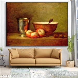 Tranh tĩnh vật hoa quả sơn dầu độc đáo