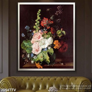 Tranh tĩnh vật hoa quả sơn dầu treo tường phòng khách