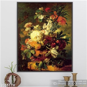 Tranh tĩnh vật hoa quả sơn dầu trang trí