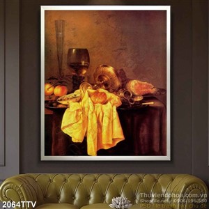 Tranh tĩnh vật hoa quả sơn dầu treo tường