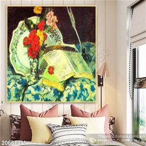 Tranh tĩnh vật hoa quả sơn dầu hiện đại