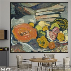 Tranh tĩnh vật hoa quả sơn dầu trang trí phòng