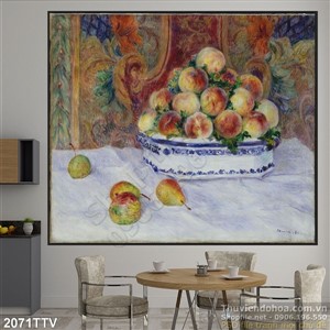 Tranh tĩnh vật hoa quả sơn dầu treo tường đẹp