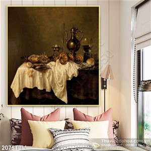 Tranh tĩnh vật hoa quả sơn dầu treo tường đẹp