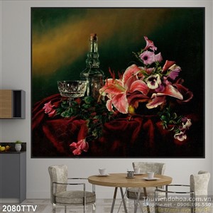 Tranh tĩnh vật hoa quả sơn dầu trang trí