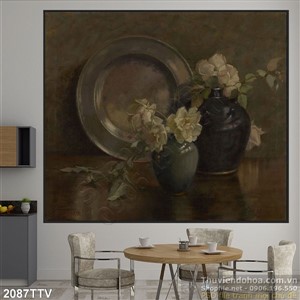 Tranh tĩnh vật hoa quả sơn dầu trang trí tường