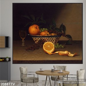 Tranh tĩnh vật hoa quả sơn dầu trang trí bếp