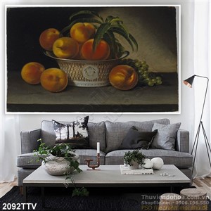 Tranh tĩnh vật hoa quả sơn dầu trang trí
