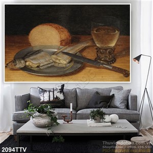 Tranh tĩnh vật hoa quả sơn dầu treo tường phòng bếp