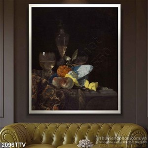 Tranh tĩnh vật hoa quả sơn dầu trang trí