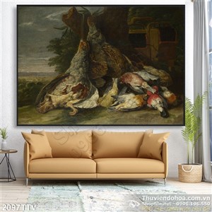 Tranh tĩnh vật hoa quả sơn dầu treo tường