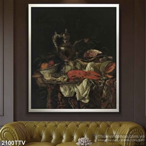 Tranh tĩnh vật hoa quả sơn dầu treo tường đẹp