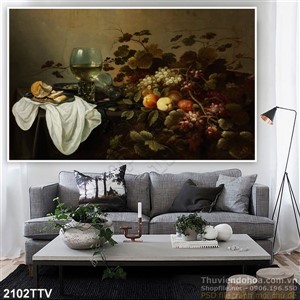 Tranh tĩnh vật hoa quả sơn dầu độc đáo