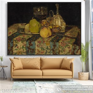 Tranh tĩnh vật hoa quả sơn dầu nghệ thuật