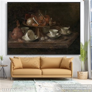 Tranh tĩnh vật hoa quả sơn dầu hiện đại