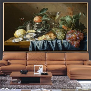 Tranh tĩnh vật hoa quả sơn dầu độc đáo