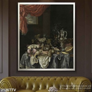 Tranh tĩnh vật hoa quả sơn dầu trang trí